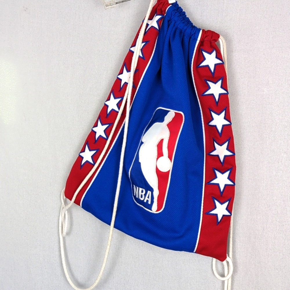 NBA Red White Blue Embroidered String Bag